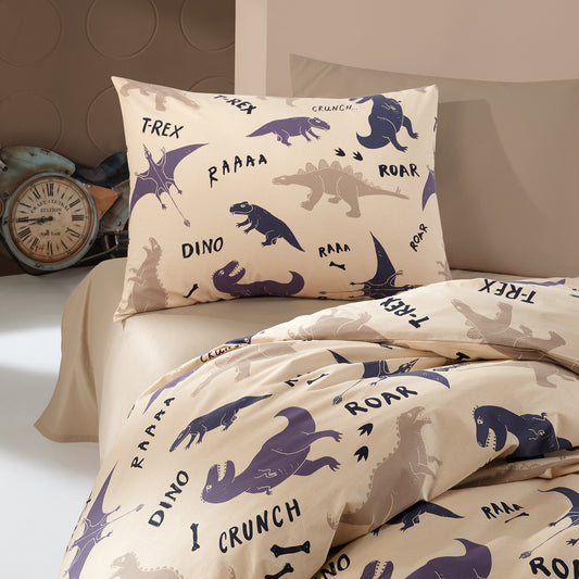 Dino %100 Pamuk Ranforce Tek Kişilik Nevresim Takımı