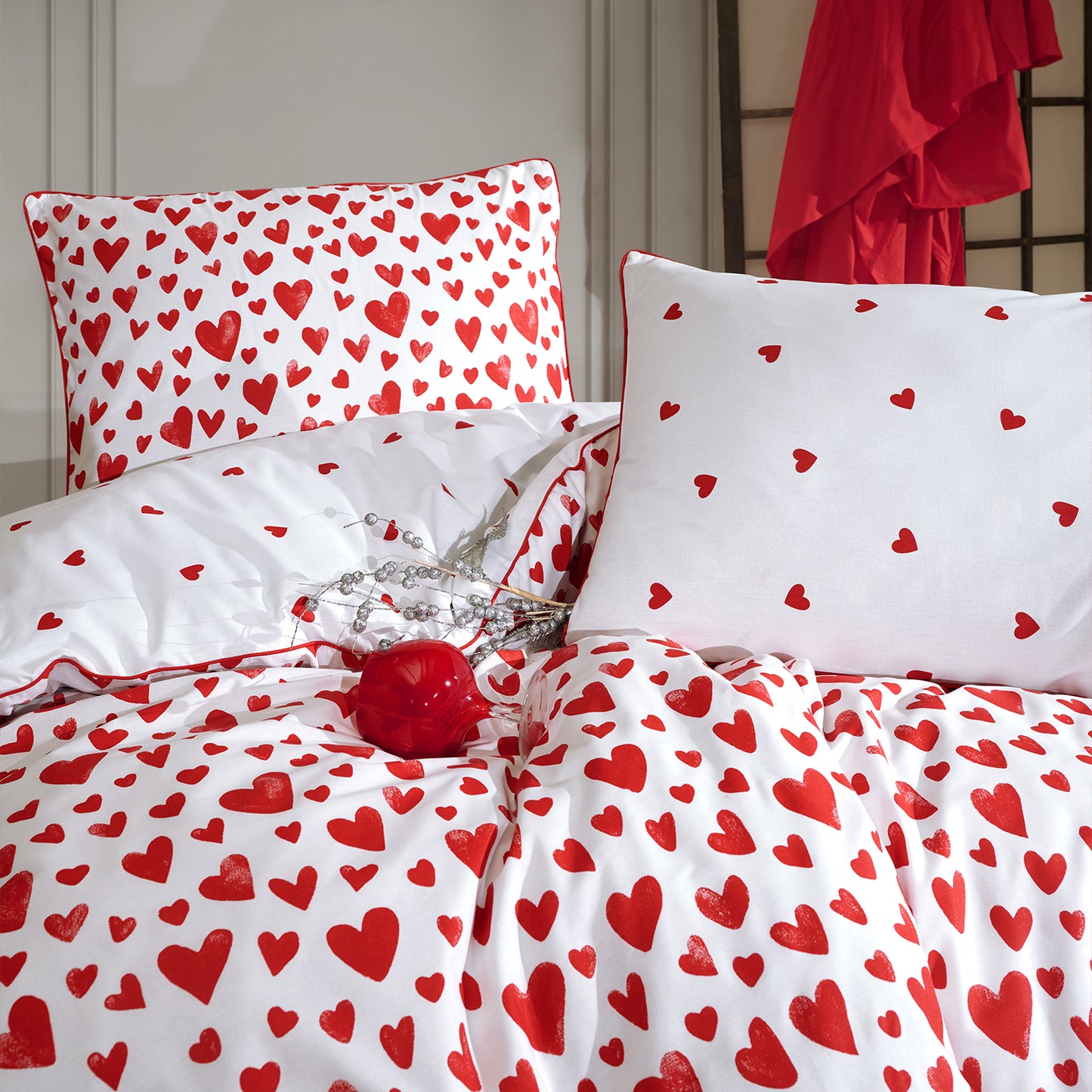 Love %100 Pamuk Ranforce Battal Boy Nevresim Takımı