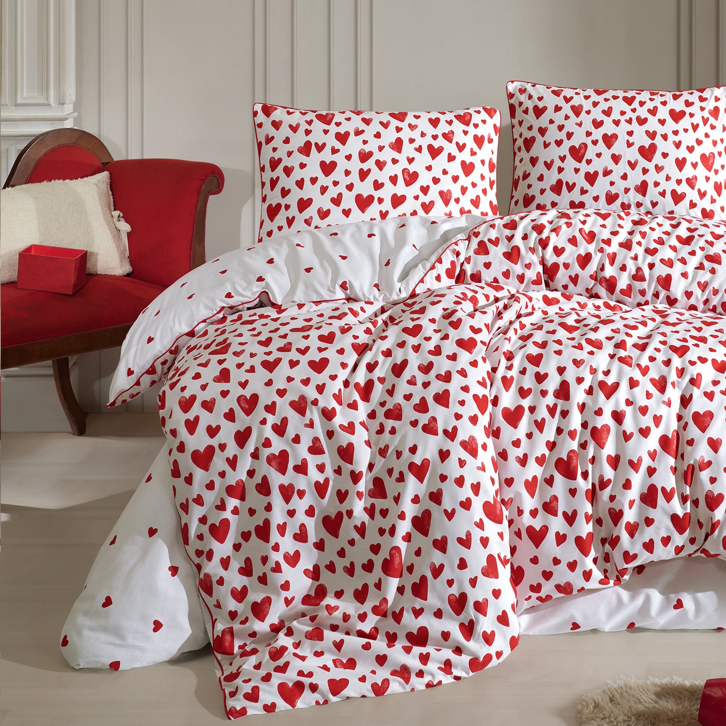 Love %100 Pamuk Ranforce Battal Boy Nevresim Takımı