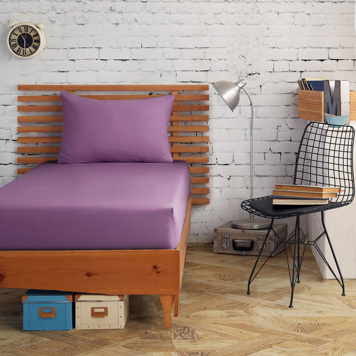 %100 Pamuk Percale Tek Kişilik Lastikli Çarşaf Seti 100x200