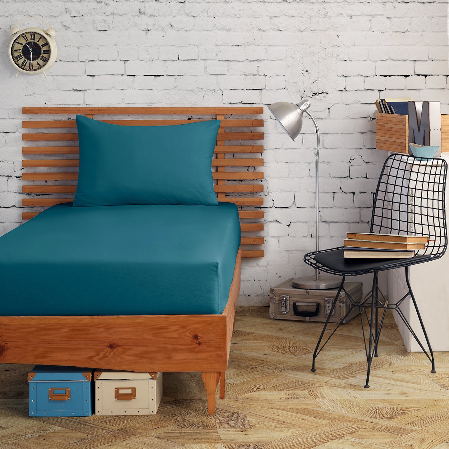 %100 Pamuk Percale Tek Kişilik Lastikli Çarşaf Seti 100x200