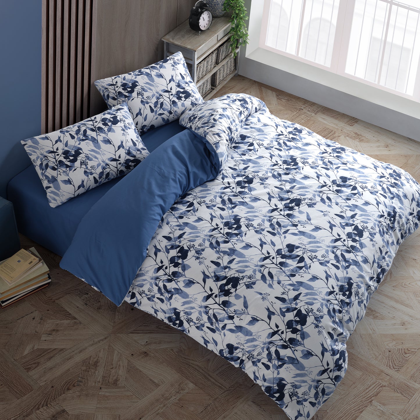 Leaves %100 Pamuk Ranforce Çift Kişilik Çift Taraflı Nevresim Takımı