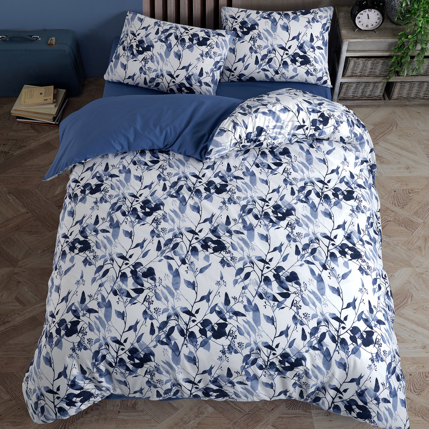 Leaves %100 Pamuk Ranforce Tek Kişilik Çift Taraflı Nevresim Takımı