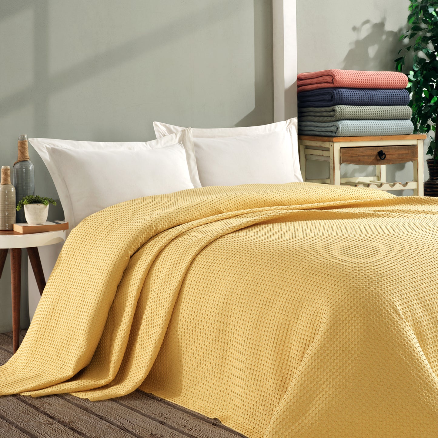 Çift Kişilik Waffle Pike Örtü 200x260