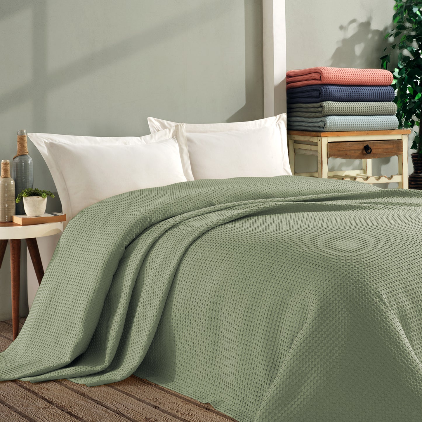 Çift Kişilik Waffle Pike Örtü 200x260