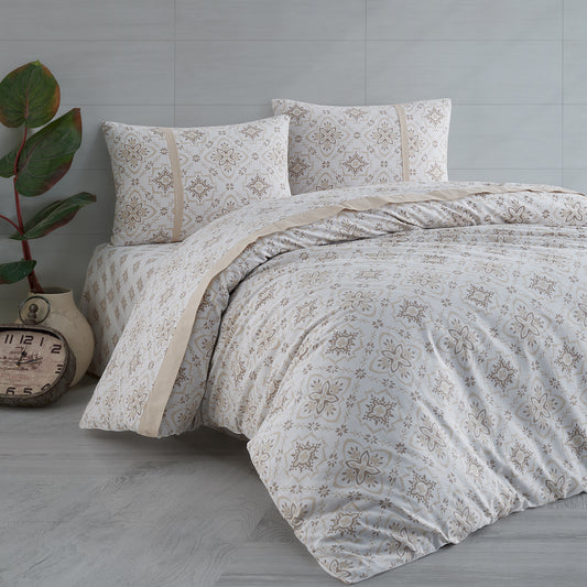 Unique Capuccino %100 Pamuk Ranforce Çift Kişilik Nevresim Takımı