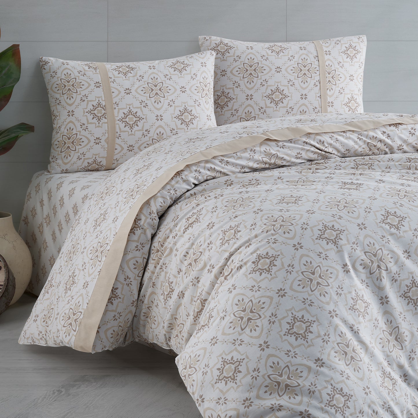 Unique Capuccino %100 Pamuk Ranforce Çift Kişilik Nevresim Takımı