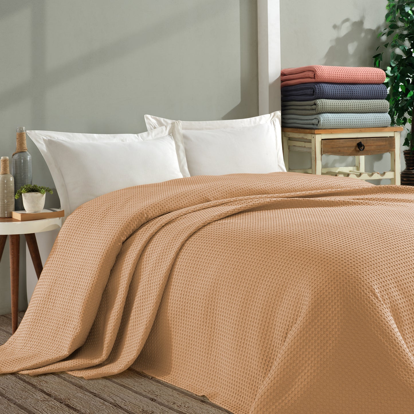 Çift Kişilik Waffle Pike Örtü 200x260