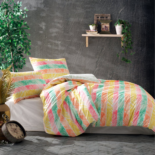 Make %100 Pamuk Percale Battal Boy Nevresim ve 2 Yastık Kılıfı