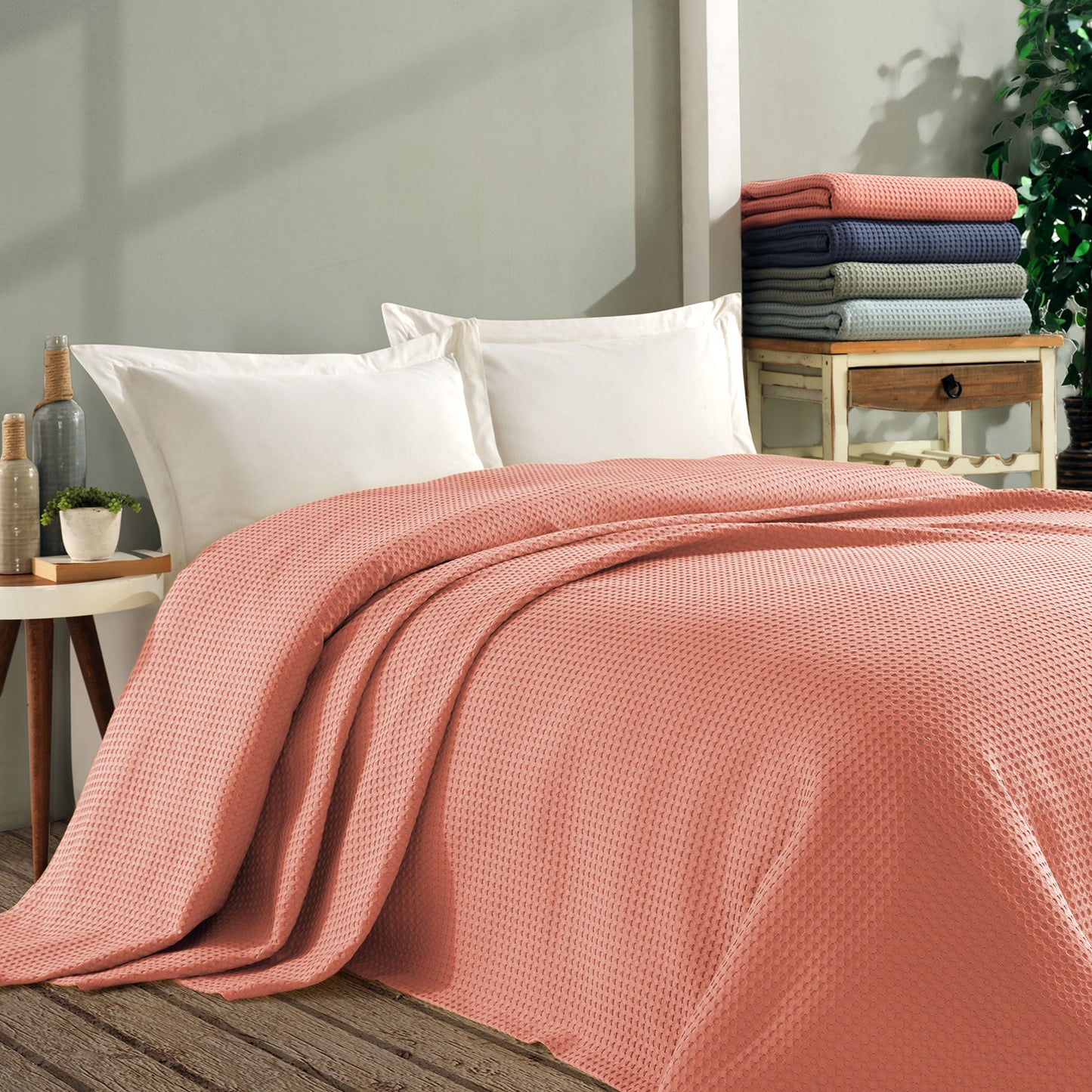 Çift Kişilik Waffle Pike Örtü 200x260