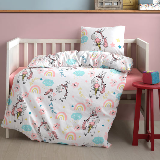 Unicorn %100 Pamuk Ranforce Bebek Nevresim Takımı